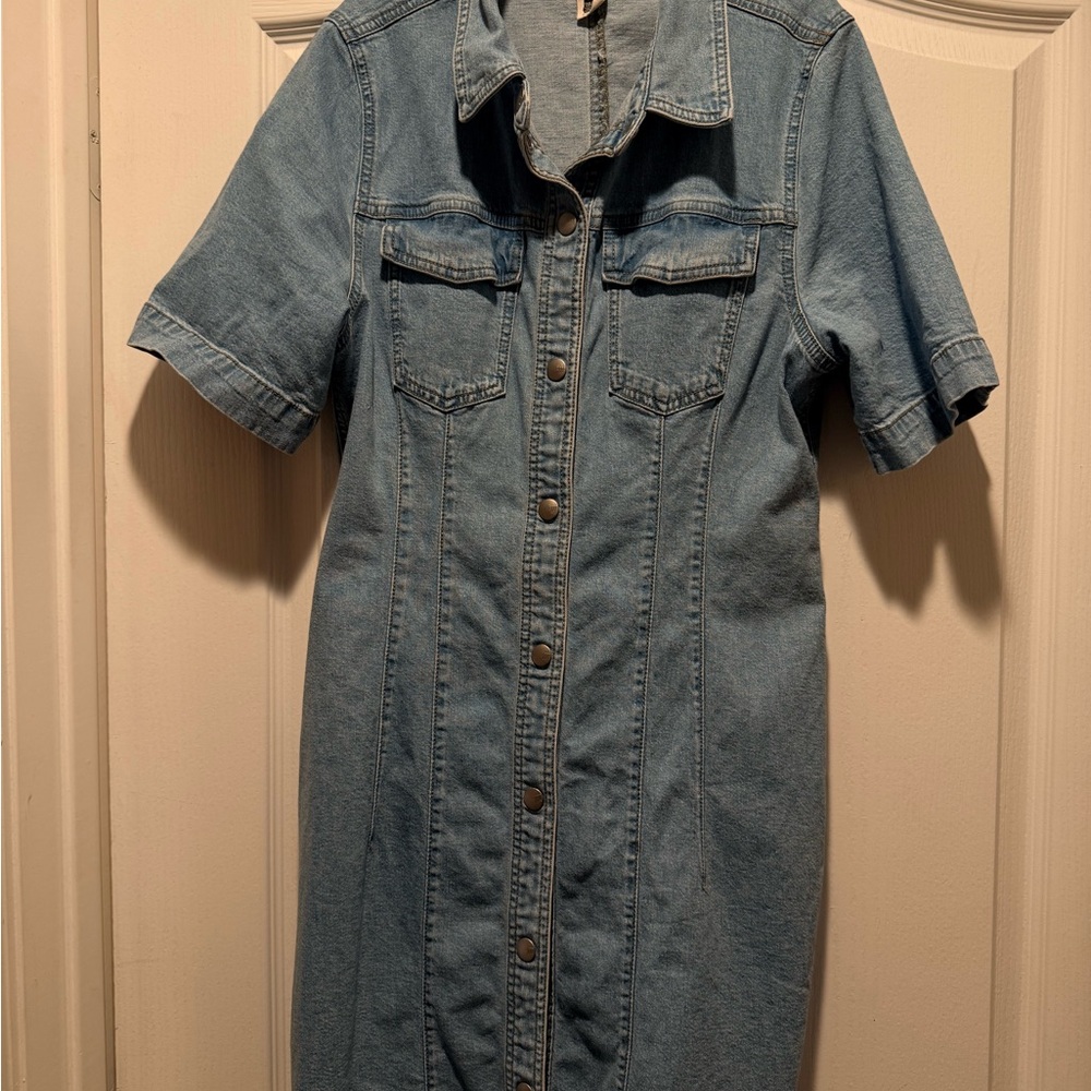 Madewell Blue Denim Button-Up Dress - Picture 2 of 4